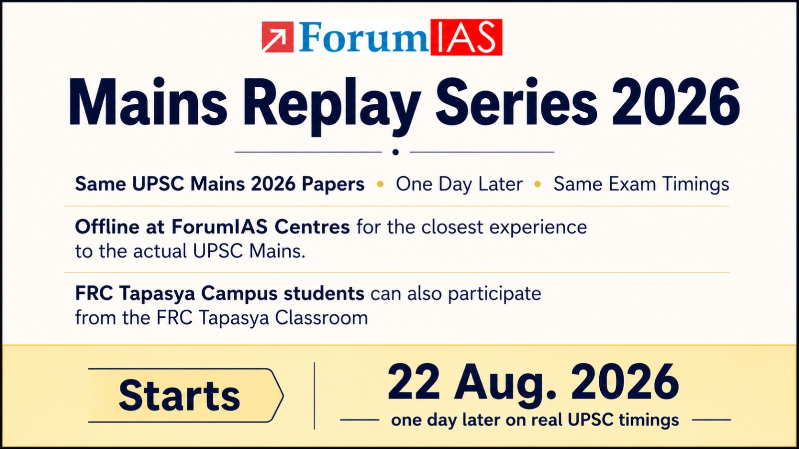 Mains Replay Series 2026